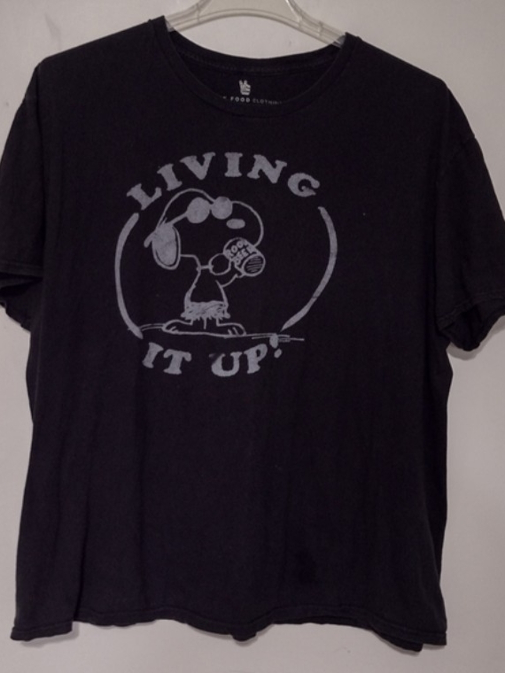 Junk Food Clothing Black 'Living It Up' Snoopy Graphic Tee Size XL